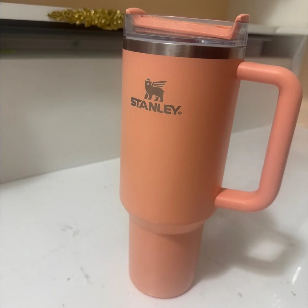 Stanley Coral Orange Insulated Travel Mug with Handle - Picture 8 of 12